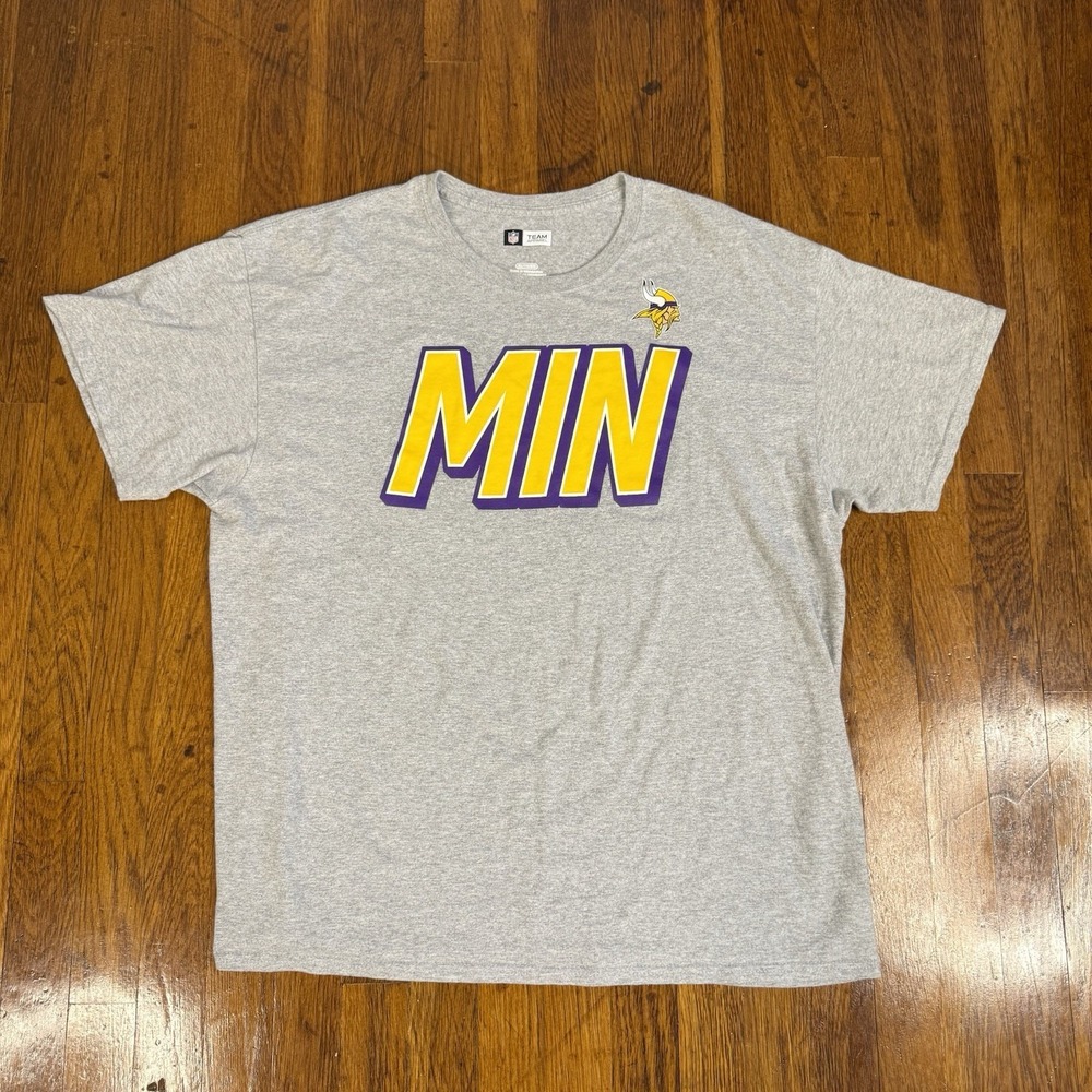 Minnesota Vikings NFL Team Apparel T-Shirt Short Sleeves Men's Size XL‎ Gray
